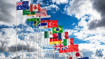 Bandeiras dos países integrantes do G20