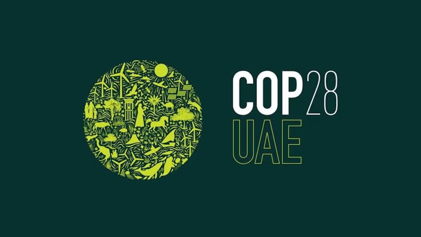 Logotipo oficial da COP28, que acontece em Dubai
