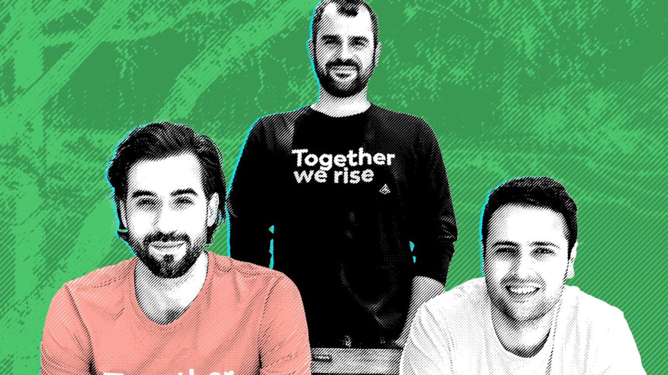 Tiago Longuini, Pedro Vilella e Daniel Madureira (da esquerda para a direita), os fundadores da Rise Ventures