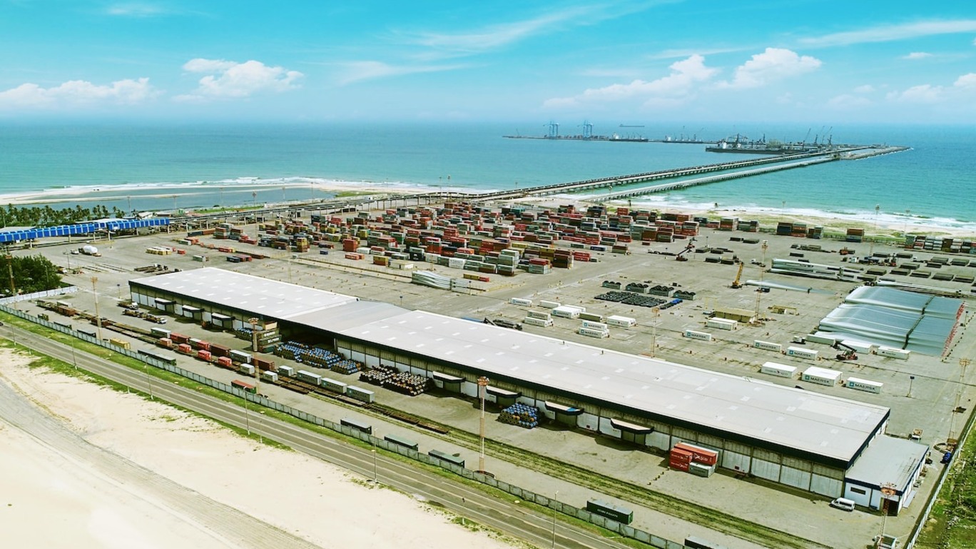 Imagem área do porto do Pecém, no Ceará