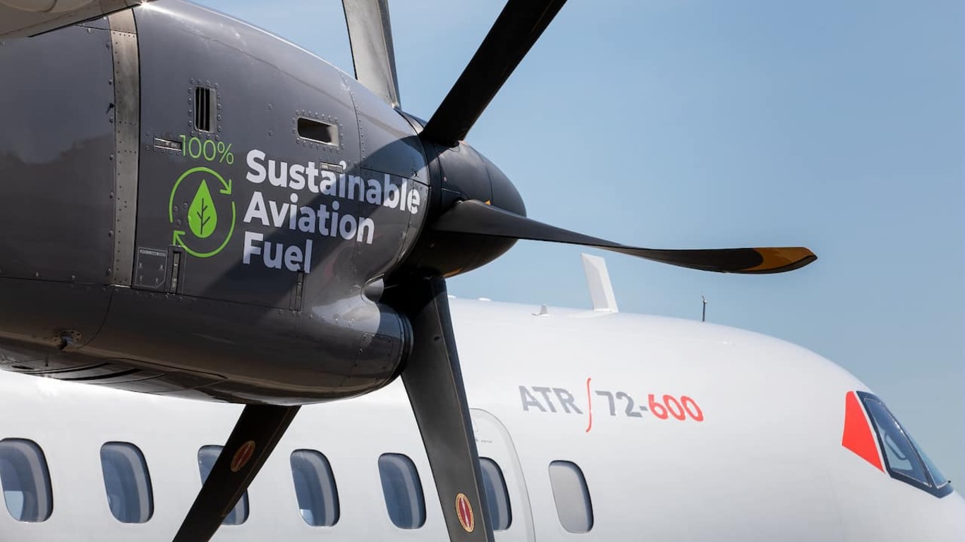 O motor do turboélice da empresa ATR que foi adaptado para voar apenas com biocombustíveis