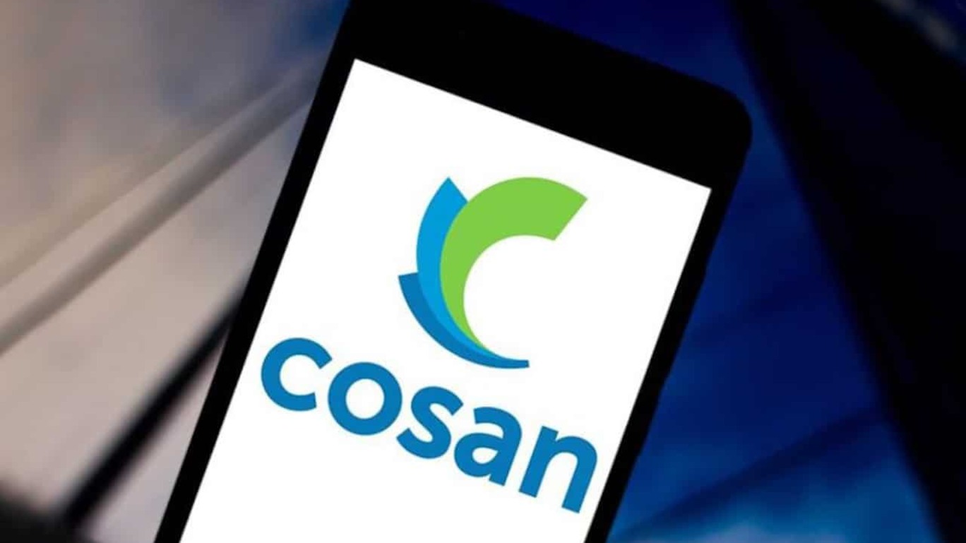 Logotipo da Cosan na tela de smartphone