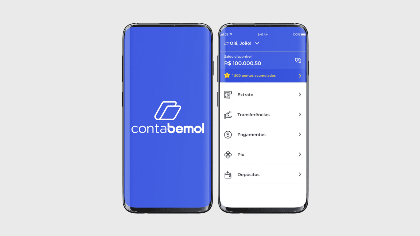 O aplicativo do Conta Bemol, produto financeiro lançado pela rede varejista