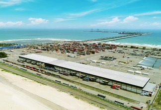 Imagem área do porto do Pecém, no Ceará