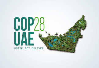 Logomarca da COP28, que acontece entre 30 de novembro e 12 de dezembro, em Dubai
