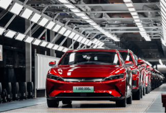 Linha de montagem da fabricante chinesa de carros elétricos BYD