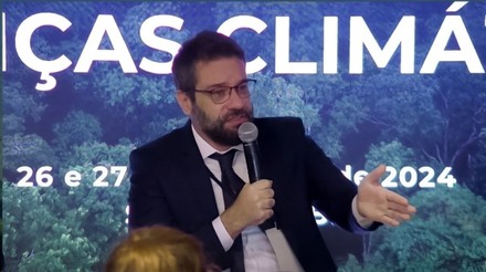 O assessor especial do Ministério da Fazenda, João Paulo Resende, no Forum Brasileiro de Mudanças Climáticas
