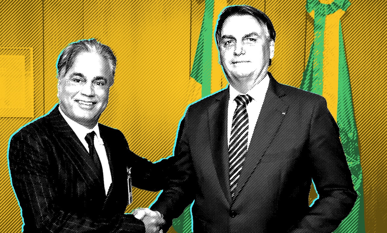 Ilustração mostra Stan Barthi com o presidente Jair Bolsonar Ilustração mostra Stan Barthi com o presidente Jair Bolsonar