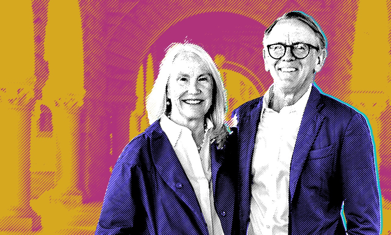 Ann e John Doerr, que doaram 1,1 bilhão de dólares para a fundação de uma faculdade de sustentabilidade em Stanford Ann e John Doerr, que doaram 1,1 bilhão de dólares para a fundação de uma faculdade de sustentabilidade em Stanford