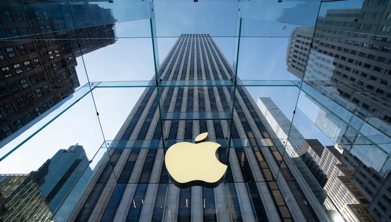 Fachada de loja da Apple, em Nova York Fachada de loja da Apple, em Nova York